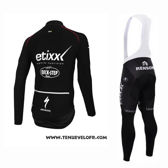 2015 Maillot Ciclismo Ettix Quick Step Noir Manches Longues et Cuissard